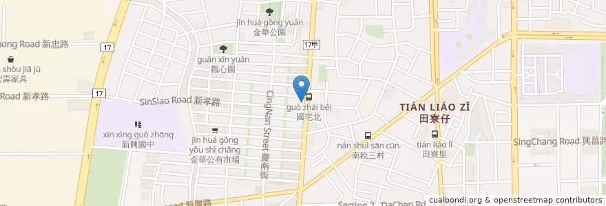Mapa de ubicacion de 雞排王國 en 타이완, 타이난 시, 난구.