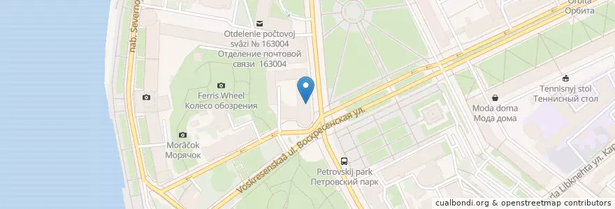 Mapa de ubicacion de Нулевая верста en Russia, Northwestern Federal District, Arkhangelsk Oblast, Primorsky District, Городской Округ Архангельск.