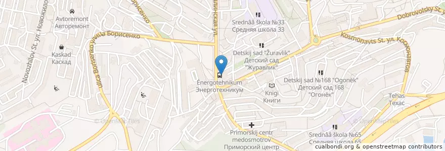 Mapa de ubicacion de Семейная аптека en 러시아, Дальневосточный Федеральный Округ, 프리모르스키 지방, Владивостокский Городской Округ.