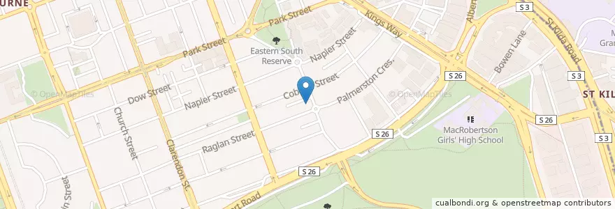 Mapa de ubicacion de Rising Sun Hotel en 澳大利亚, 维多利亚州, City Of Port Phillip.