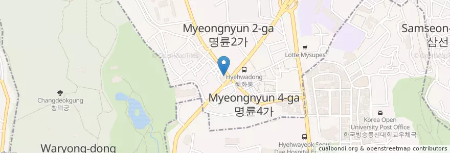 Mapa de ubicacion de Dunkin' Donuts en Corea Del Sur, Seúl, 종로구.