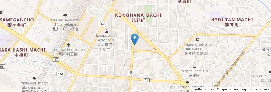 Mapa de ubicacion de まつき矯正歯科 en Giappone, Prefettura Di Ishikawa, 金沢市.