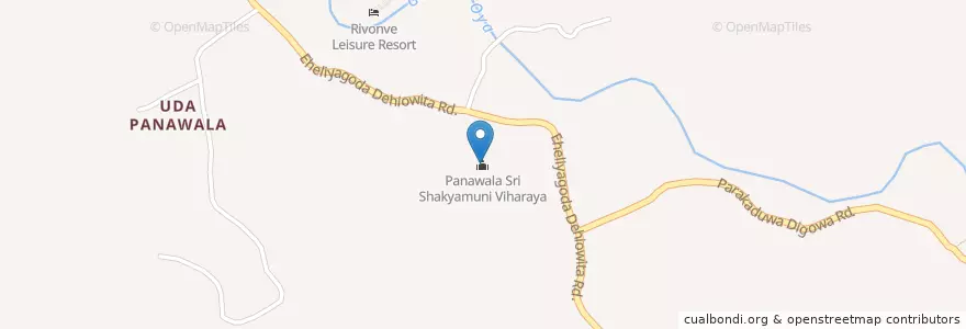 Mapa de ubicacion de Panawala Sri Shakyamuni Viharaya en Sri Lanka, සබරගමුව පළාත, කෑගල්ල දිස්ත්‍රික්කය.