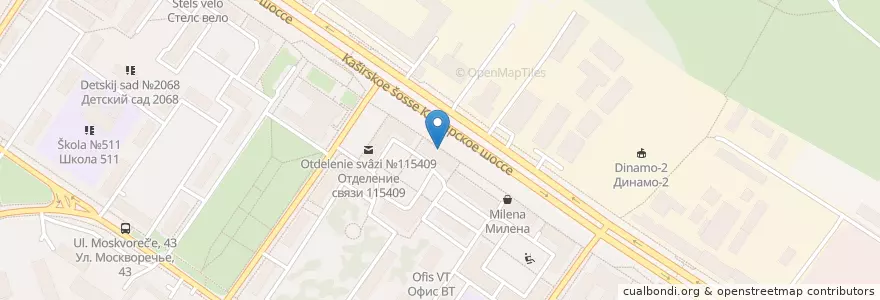 Mapa de ubicacion de Семейная en Russie, District Fédéral Central, Moscou, Южный Административный Округ, Район Москворечье-Сабурово.