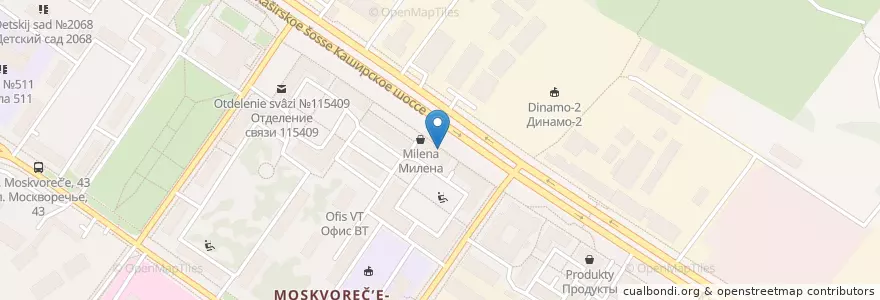 Mapa de ubicacion de СМП банк en Russie, District Fédéral Central, Moscou, Южный Административный Округ, Район Москворечье-Сабурово.