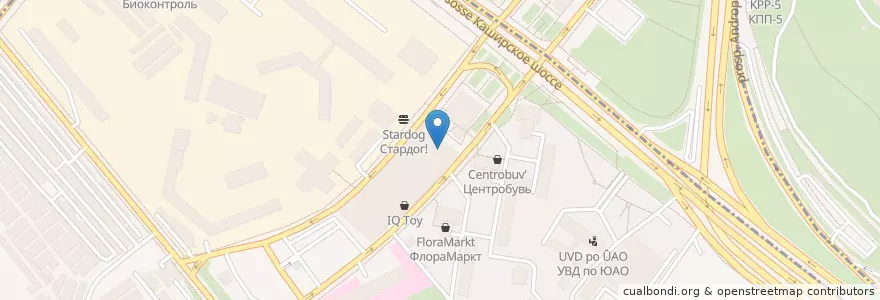 Mapa de ubicacion de KFC en Rusia, Distrito Federal Central, Москва, Южный Административный Округ, Район Нагатино-Садовники.