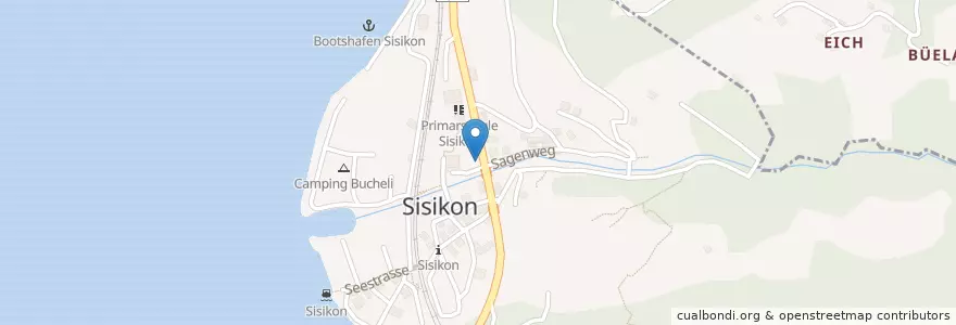 Mapa de ubicacion de Hotel Restaurant Sternen en سويسرا, Uri, Sisikon.