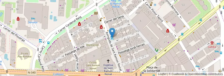 Mapa de ubicacion de 309 - Sant Ramón Nonat 26 en اسپانیا, Catalunya, Barcelona, Barcelonès, Barcelona.
