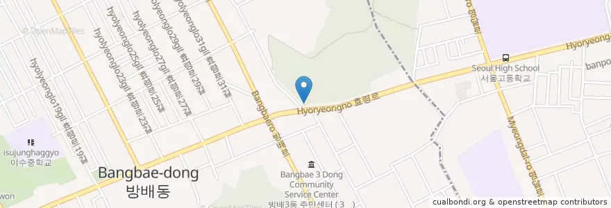 Mapa de ubicacion de Cheonggwonsa Shrine en South Korea, Seoul, Seocho-Gu, Bangbae-Dong, Bangbae 1(Il)-Dong.