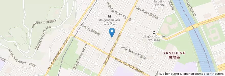 Mapa de ubicacion de 高雄數位內容創意中心 en تايوان, كاوهسيونغ, 鹽埕區.