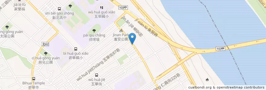 Mapa de ubicacion de 拉亞漢堡 en 台湾, 新北市, 台北市.