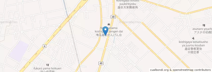Mapa de ubicacion de サイゼリヤ en 日本, 埼玉県, 越谷市.