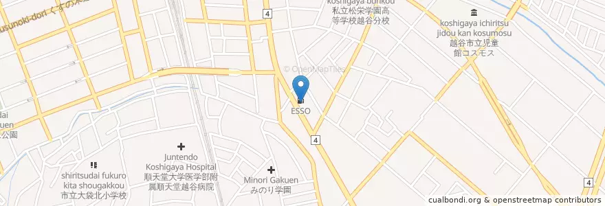 Mapa de ubicacion de Dotor en 日本, 埼玉県, 越谷市.