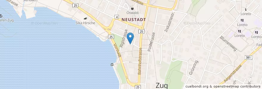 Mapa de ubicacion de Gartenstrasse en Svizzera, Zugo, Zugo.