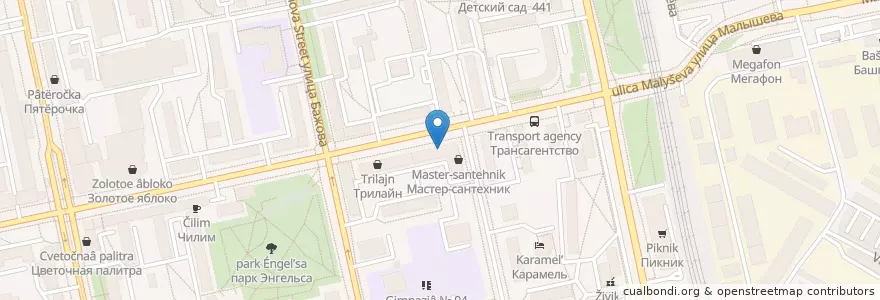 Mapa de ubicacion de Сбербанк en Russia, Уральский Федеральный Округ, Свердловская Область, Городской Округ Екатеринбург.