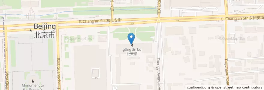 Mapa de ubicacion de 公安部 en 중국, 베이징시, 허베이성, 东城区.
