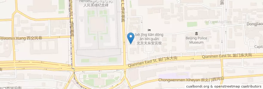 Mapa de ubicacion de 全聚德烤鸭店 en China, Pequim, Hebei, 东城区.