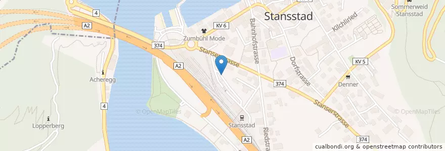 Mapa de ubicacion de Bahnhof Stansstad en Schweiz/Suisse/Svizzera/Svizra, Nidwalden, Stansstad.