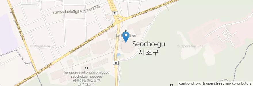 Mapa de ubicacion de 오페라하우스 (Opera House) en Zuid-Korea, Seoel, 서초구, 서초3동, 서초동.