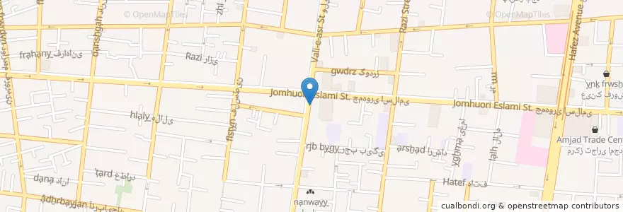 Mapa de ubicacion de بانک ملت en Iran, Teheran, شهرستان تهران, Teheran, بخش مرکزی شهرستان تهران.