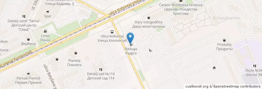 Mapa de ubicacion de Радуга en ロシア, 北西連邦管区, レニングラード州, サンクト ペテルブルク, Невский Район, Невский Округ.