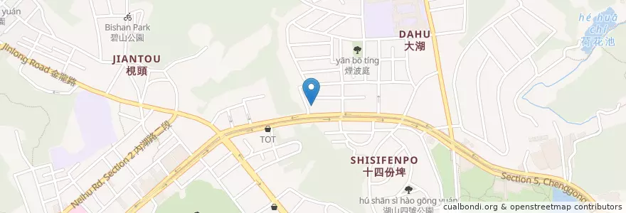 Mapa de ubicacion de 荷田素食館 en 臺灣, 新北市, 臺北市, 內湖區.