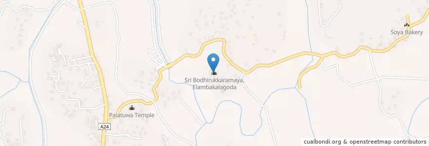 Mapa de ubicacion de Sri Bodhirukkaramaya, Elambakalagoda en 斯里蘭卡, 南部省, මාතර දිස්ත්‍රික්කය.