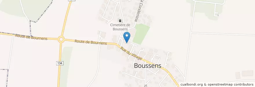 Mapa de ubicacion de Café Restaurant le Boussinois en سويسرا, فود, District Du Gros-De-Vaud, Boussens.