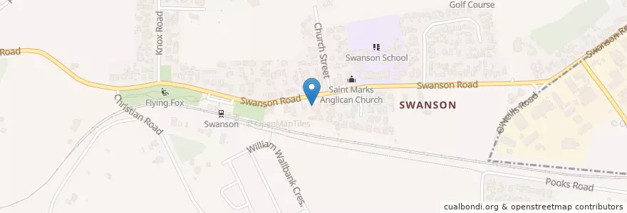 Mapa de ubicacion de Swanson Medical Centre en Yeni Zelanda, Auckland, Waitākere Ranges.