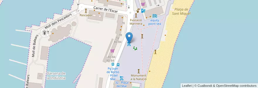 Mapa de ubicacion de 31 - Plaça del Mar 72 en 스페인, Catalunya, Barcelona, Barcelonès, 바르셀로나.