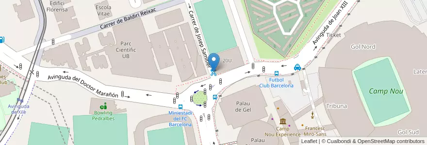 Mapa de ubicacion de 310 - Josep Samitier en 西班牙, Catalunya, Barcelona, Barcelonès, Barcelona.