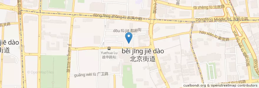 Mapa de ubicacion de 小東營清真寺 en 중국, 광둥성, 광저우시, 越秀区, 北京街道.