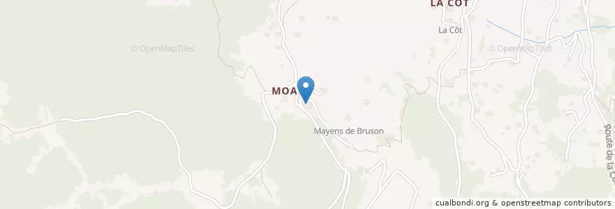 Mapa de ubicacion de Moay en Suíça, Valais/Wallis, Entremont, Bagnes.