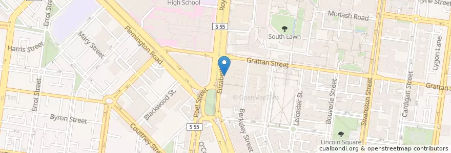 Mapa de ubicacion de Top End Cafe en Australië, Victoria, City Of Melbourne.