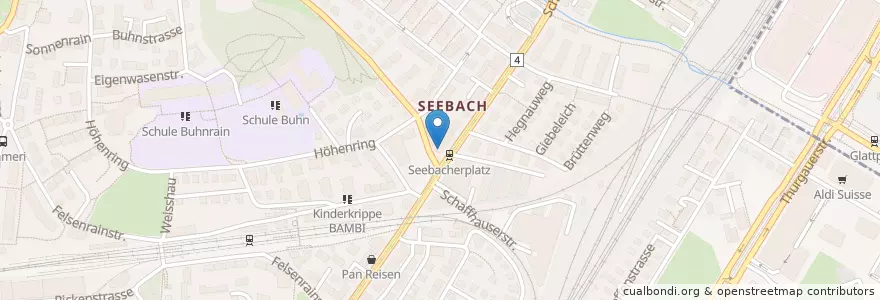 Mapa de ubicacion de Rebstock en Suisse, Zurich, District De Zurich, Zurich.