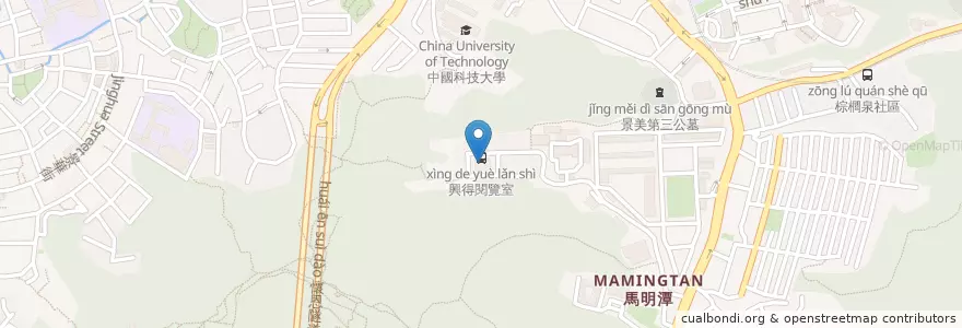 Mapa de ubicacion de 興得里閱覽室 en Taiwan, New Taipei, Taipei, Wenshan District.