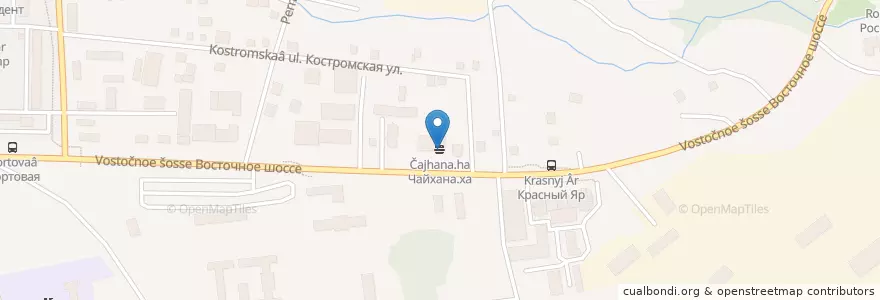 Mapa de ubicacion de Чайхана.ха en Россия, Дальневосточный Федеральный Округ, Хабаровский Край, Городской Округ Хабаровск.