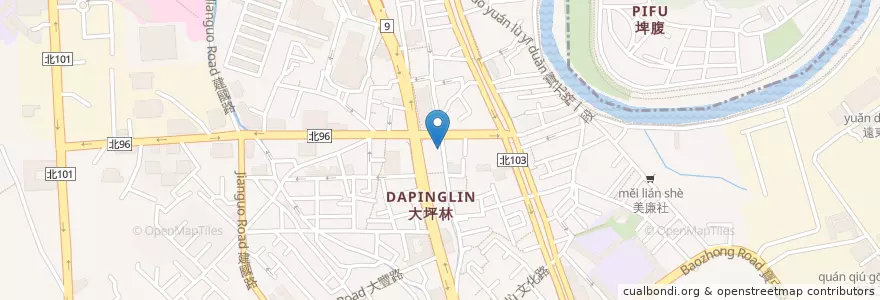 Mapa de ubicacion de 飄香麵館 en Taiwan, New Taipei, Xindian District.