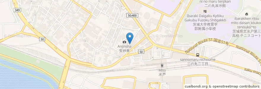 Mapa de ubicacion de マン・タラーク en Japão, 茨城県, 水戸市.