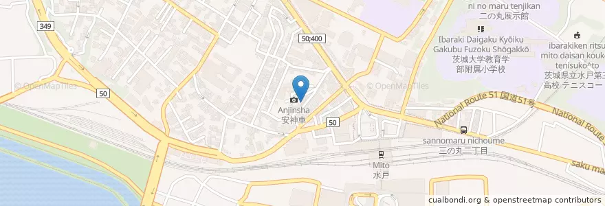 Mapa de ubicacion de 大衆酒場 鳥らんど en Jepun, 茨城県, 水戸市.