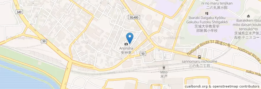 Mapa de ubicacion de 中国菜館 台北楼 en 일본, 이바라키현, 水戸市.