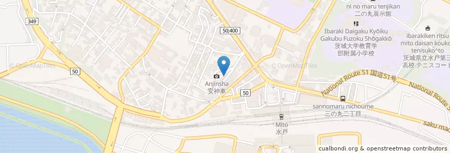 Mapa de ubicacion de 阿路陛 en Japan, 茨城県, 水戸市.