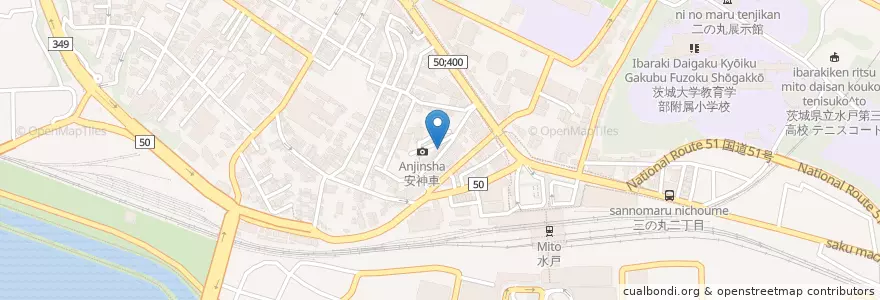 Mapa de ubicacion de 夜の虫 en 일본, 이바라키현, 水戸市.
