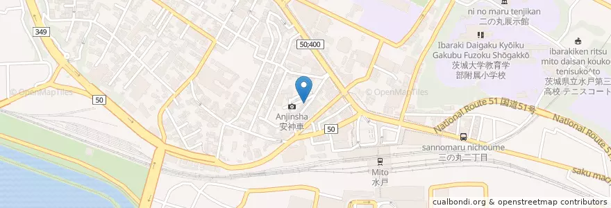 Mapa de ubicacion de 吾妻寿し en 日本, 茨城県, 水戸市.