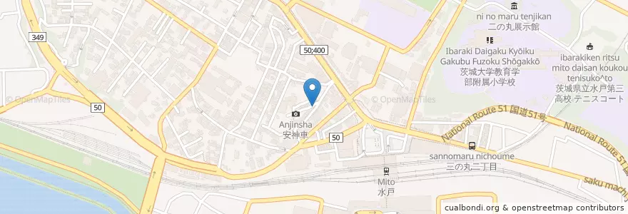 Mapa de ubicacion de 立ち呑み焼肉 ボンバー en Japón, Prefectura De Ibaraki, 水戸市.