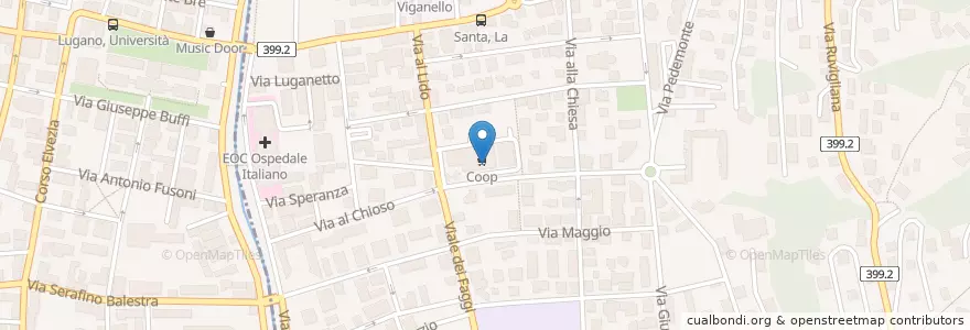 Mapa de ubicacion de Coop Vitality en スイス, ティチーノ州, Distretto Di Lugano, Lugano.