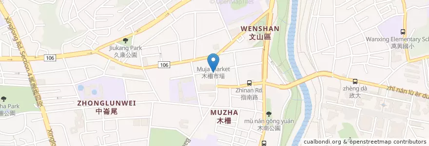 Mapa de ubicacion de 功夫茶 en Taiwan, 新北市, Taipei, 文山區.