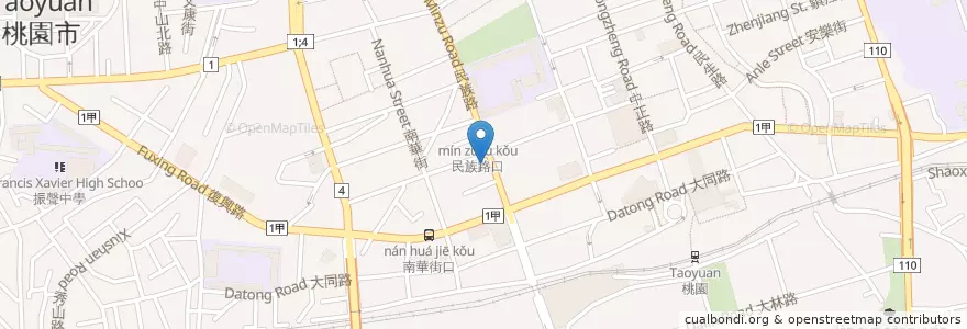 Mapa de ubicacion de 發記關東煮 en Tayvan, 桃園市, 桃園區.