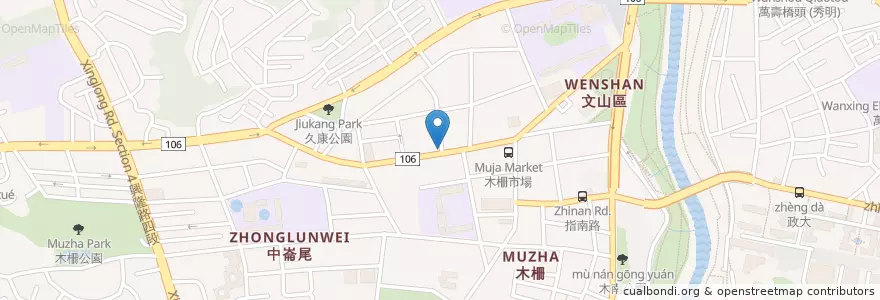 Mapa de ubicacion de 星巴克 en تايوان, تايبيه الجديدة, تايبيه, 文山區.