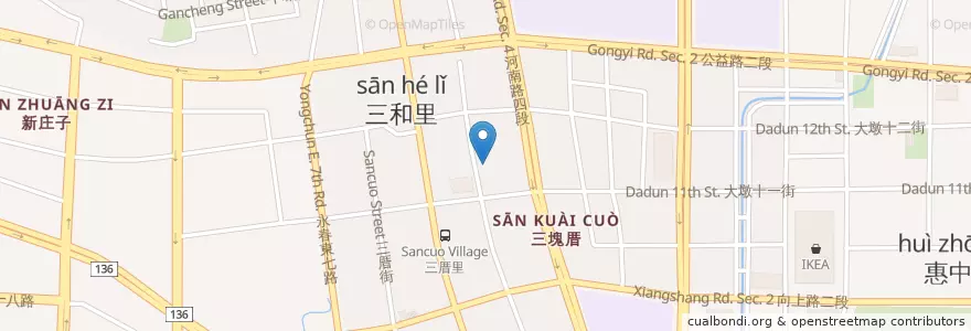 Mapa de ubicacion de couple coffee en Taïwan, Taichung, 南屯區.